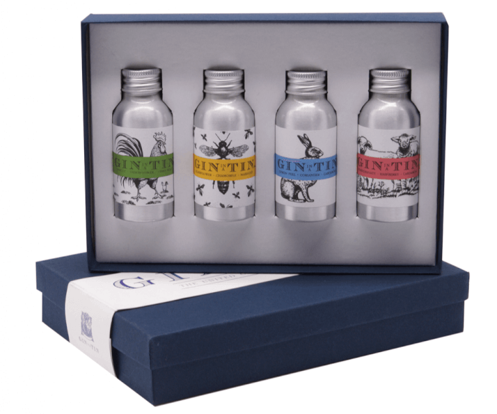  THE ANIMAL GIN TIN, GIFT BOX SET - BLUE BOX - 35ML TINS