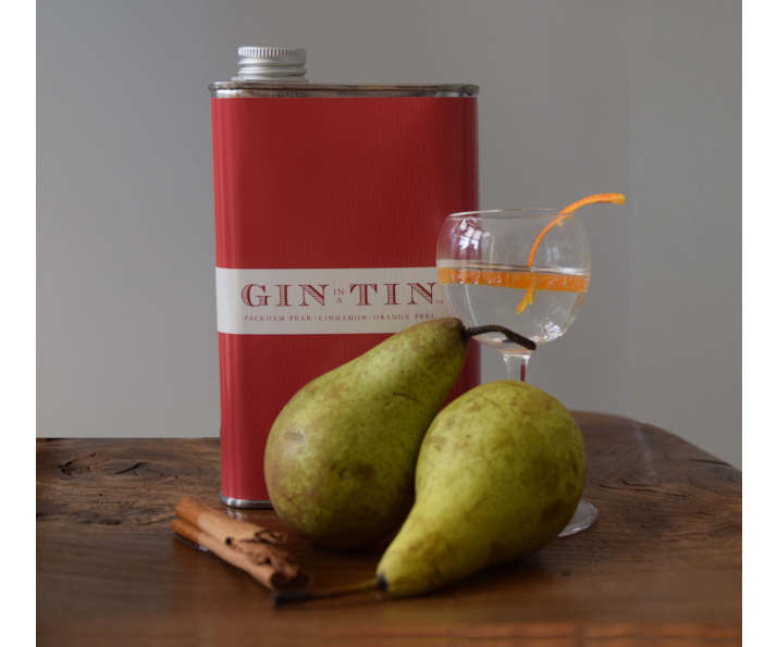 LONDON DRY PACKHAM PEAR, CINNAMON & ORANGE PEEL GIN IN A TIN - 50CL TIN