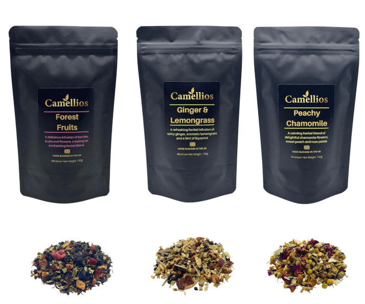 Herbal Tea Selection, 3 Wellness Loose Leaf Teas (3 Flavours, 100g Each)