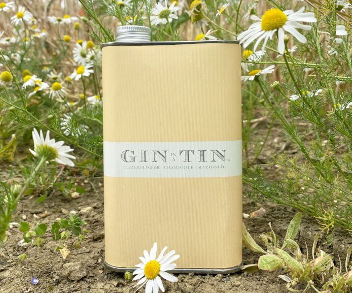 LONDON DRY ELDERFLOWER, CHAMOMILE & MARIGOLD GIN IN A TIN – 50CL TIN