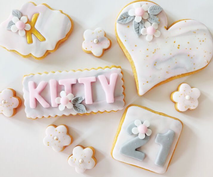 Butter Biscuit with fondant icing - Birthday box