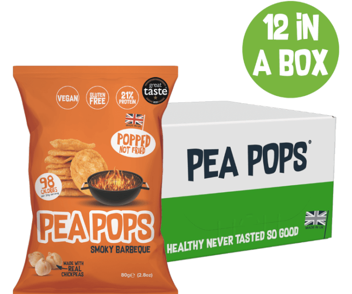 PEA POPS SMOKY BBQ CHICKPEA CRISPS 12 x 80g