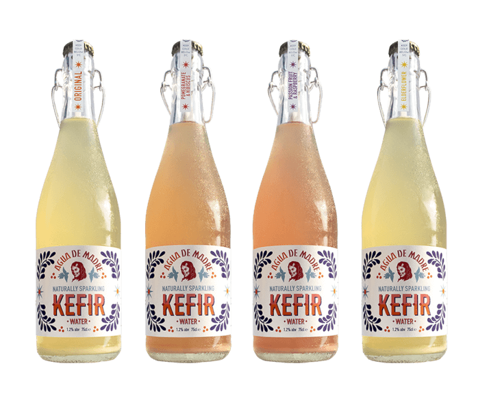 Agua de Madre Water Kefir mixed flavour pack 4 x 75cl