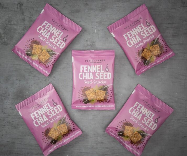 Pep & Lekker Fennel & Chia seed snacks (box of 5) 