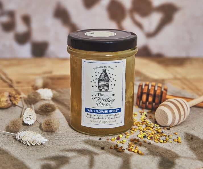 Wild Flower Honey With Honeycomb, Two Jars