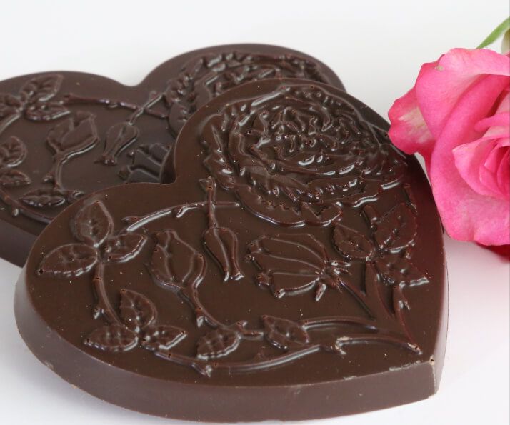 Rose & Dark Chocolate Hearts