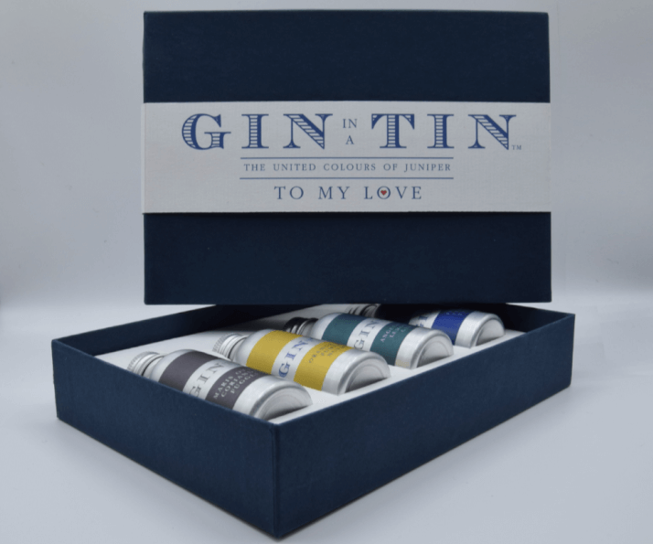 THE LOVE GIN TIN, GIFT BOX SET - NAVY GIFT BOX