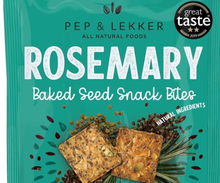 Pep & Lekker Rosemary Prebiotic Baked seed snack bites (box of 5) 