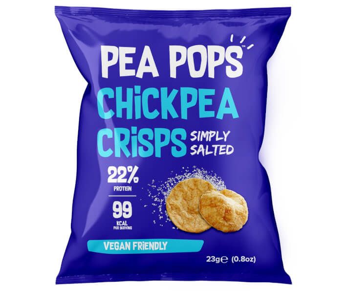 Pea Pops Chickpea Crisps Simply Salted (18x23g) - Gluten Free, Vegan, High Protein