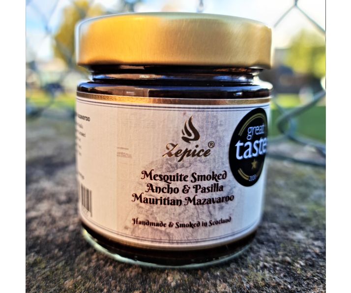 Mesquite Smoked Ancho & Pasilla Mazavaroo Gourmet Chilli paste.