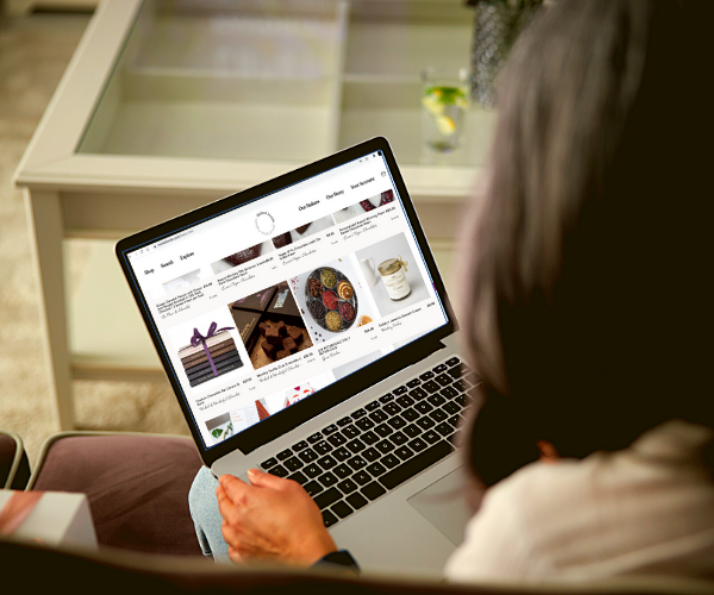 A woman shopping on meltedinside.com