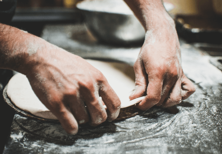 someone's
    hands, baking